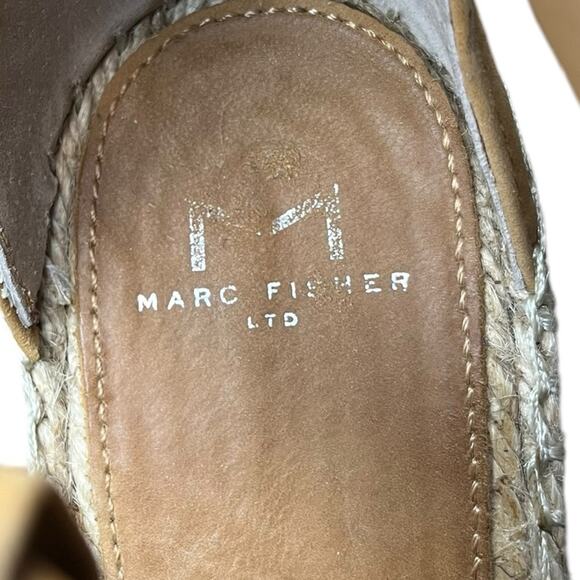 Marc Fisher Annie Camel Leather Platform Espadrille Wedge Sandal Women’s Sz 8.5 - Picture 5 of 10